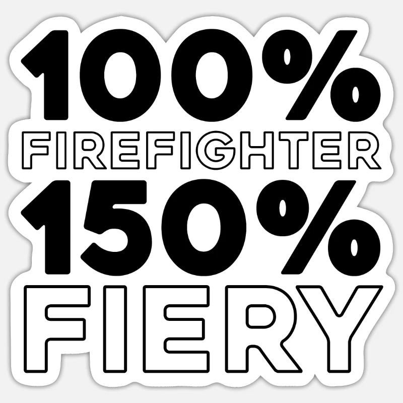 Fireman - Sticker size S (10 x 10 cm) - white matte