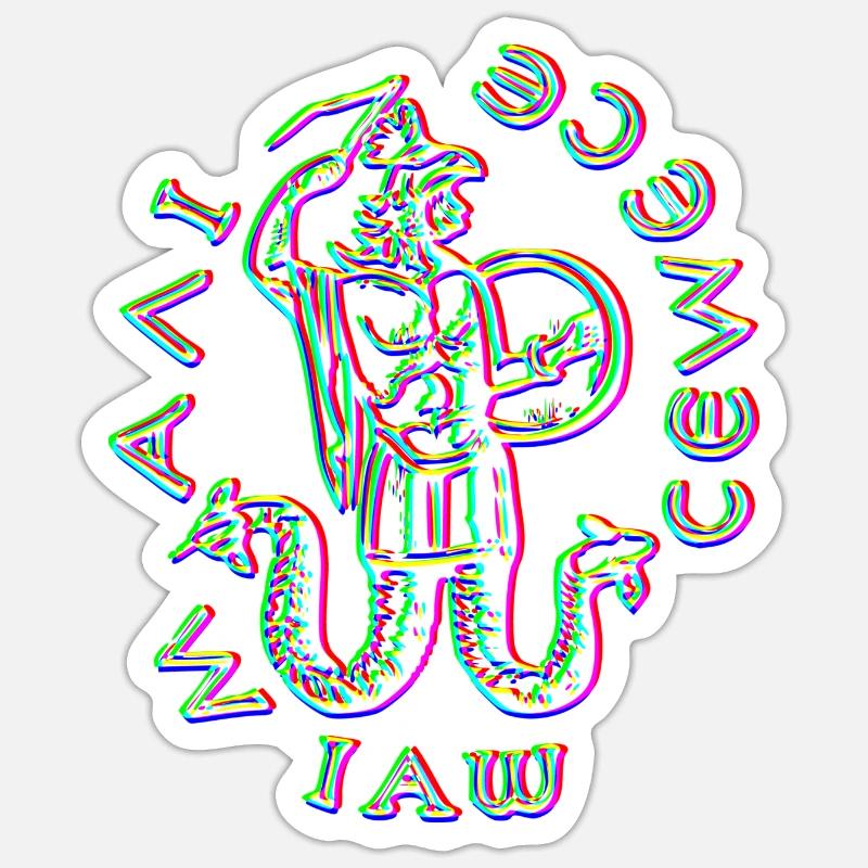 Glitched Abraxas symbol Sticker size S (10 x 10 cm)