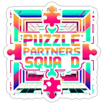 Puzzle Partners Squad 2 - Sticker size S (10 x 10 cm) - white matte - Front