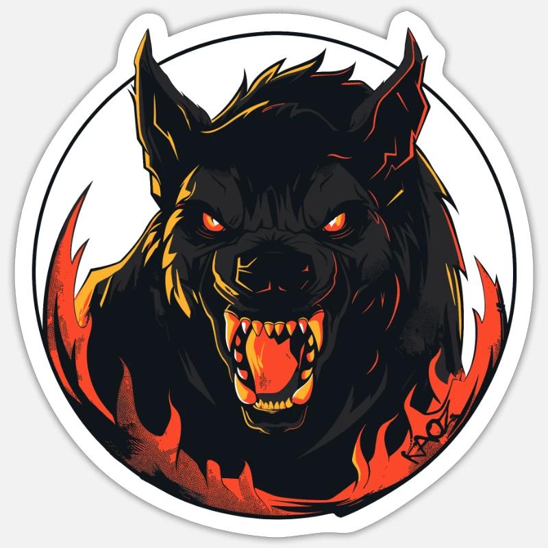 Terrifying evil werewolf from hell Sticker size S (10 x 10 cm)