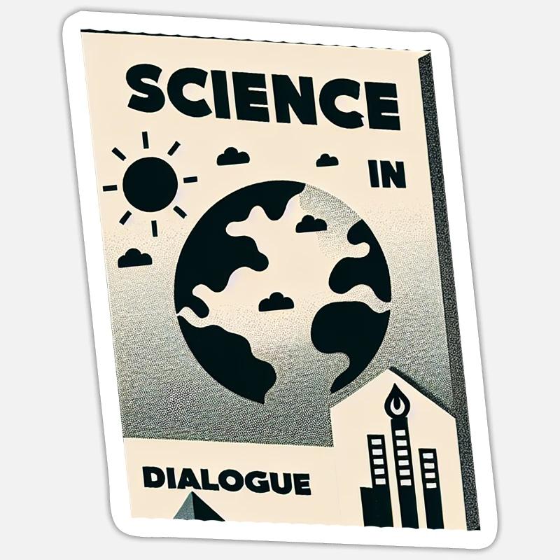 La science en dialogue - Sticker taille S (10 x 10 cm) - blanc mat