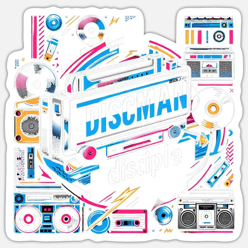 Discman Disciple - Sticker Größe S (10 x 10 cm) - Mattweiß