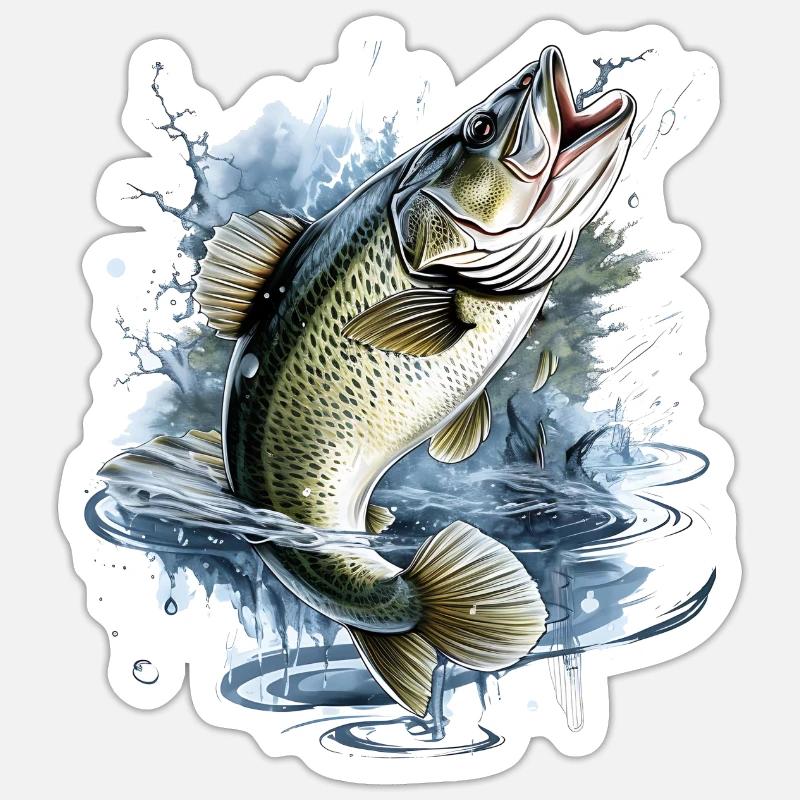 Poisson bar - Sticker taille S (10 x 10 cm) - blanc mat