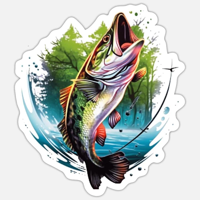 Poisson bar - Sticker taille S (10 x 10 cm) - blanc mat