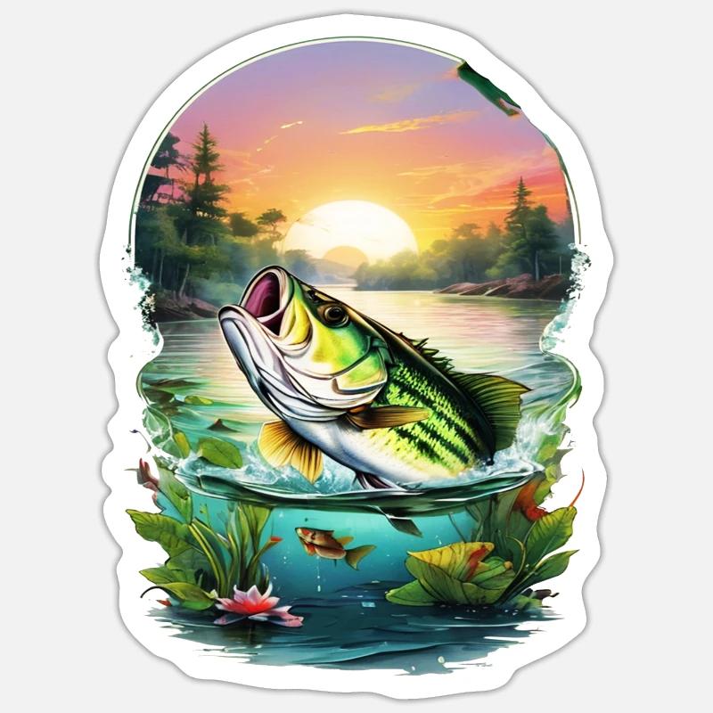 Poisson bar - Sticker taille S (10 x 10 cm) - blanc mat