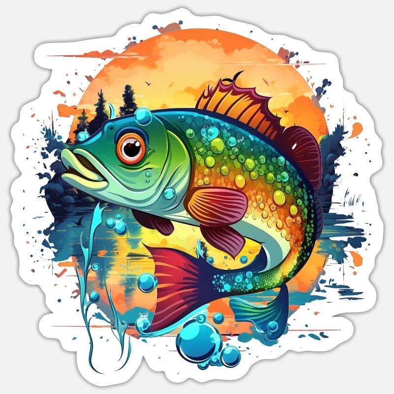 Poisson bar - Sticker taille S (10 x 10 cm) - blanc mat