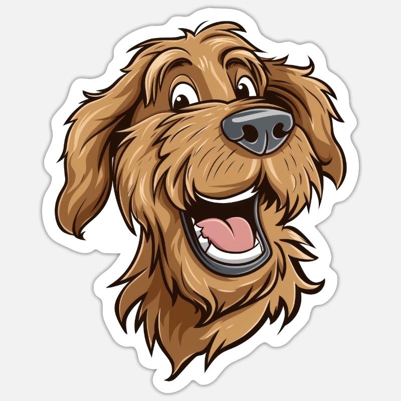 Labradoodle | Cartoon Artwork - Sticker size S (10 x 10 cm) - white matte