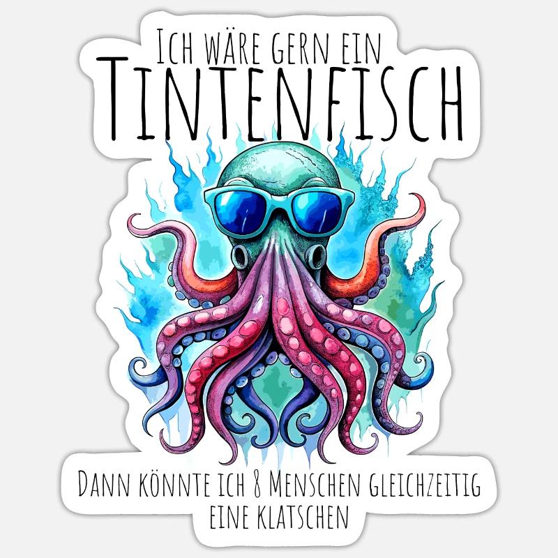 Squid Clap Sticker size S (10 x 10 cm)
