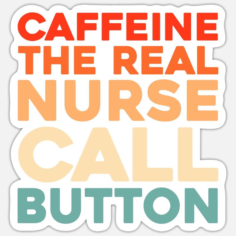 Krankenschwester Kaffee - Sticker Größe S (10 x 10 cm) - Mattweiß