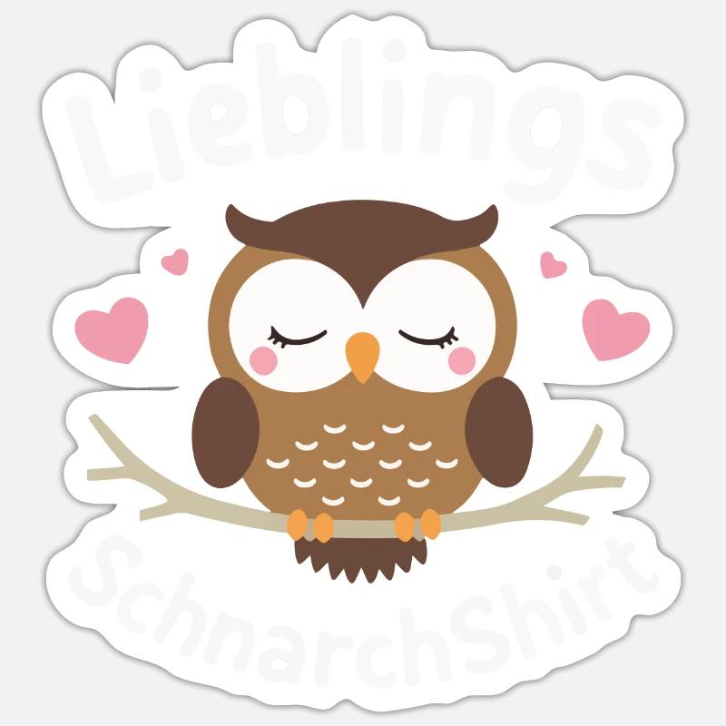 Nachteule Eule Eulen Vogel Sticker Größe S (10 x 10 cm)
