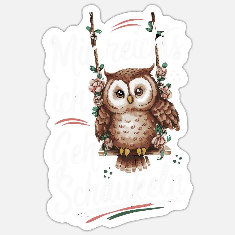 Nachteule Eule Eulen Vogel - Sticker Größe S (10 x 10 cm) - Mattweiß