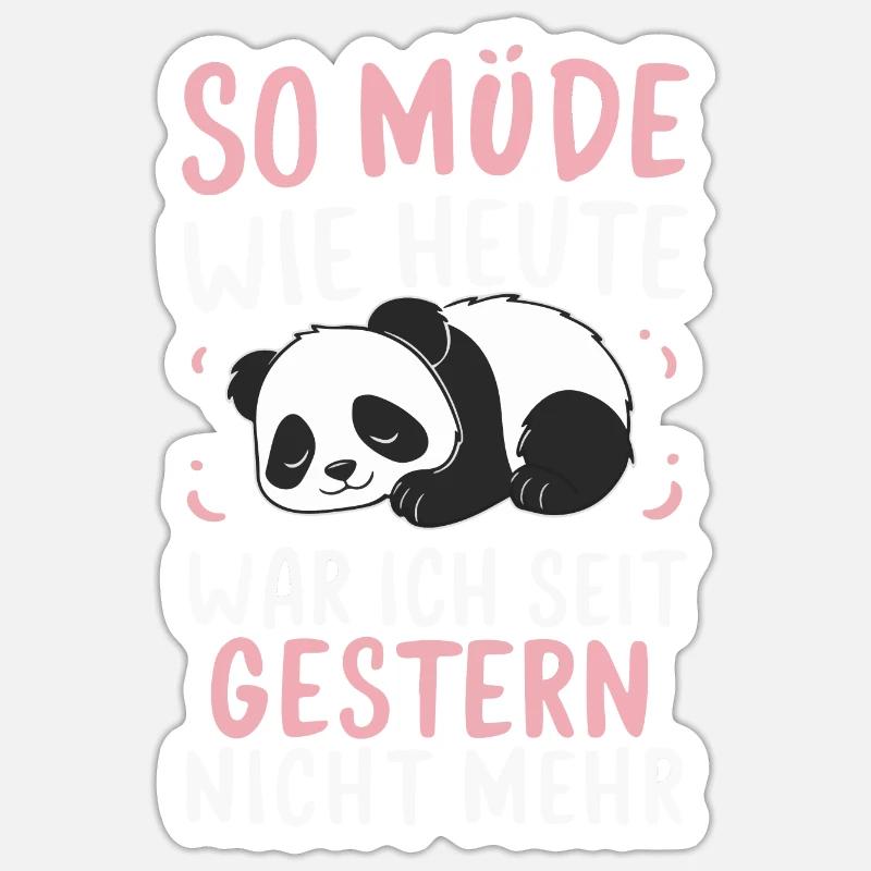 Panda Panda Ours Pandas - Sticker taille S (10 x 10 cm) - blanc mat