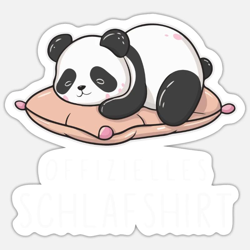 Panda Panda Ours Pandas - Sticker taille S (10 x 10 cm) - blanc mat