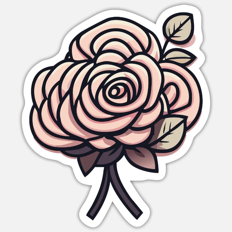 rose Sticker size S (10 x 10 cm)