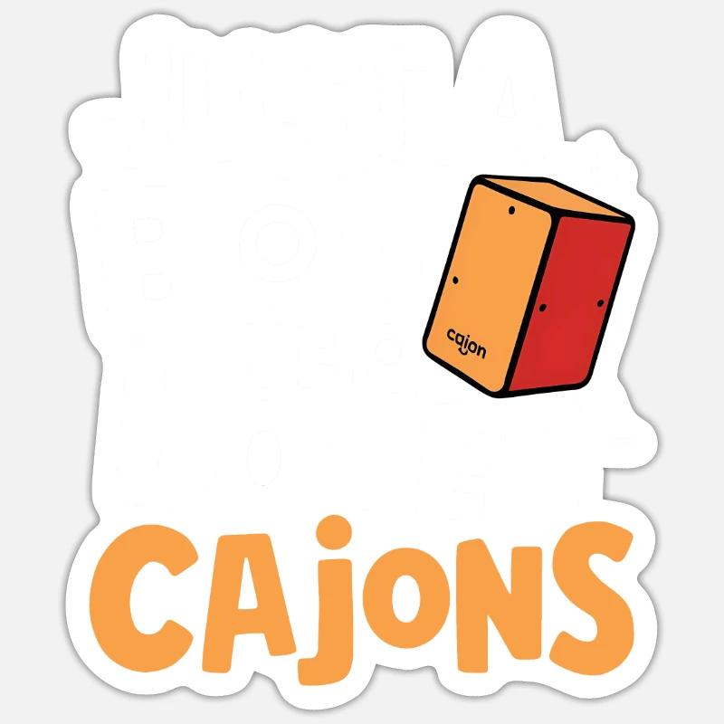 Cajon Player Gift - Sticker size S (10 x 10 cm) - white matte