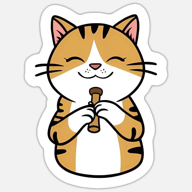 Tin Whistle - Sticker Größe S (10 x 10 cm) - Mattweiß