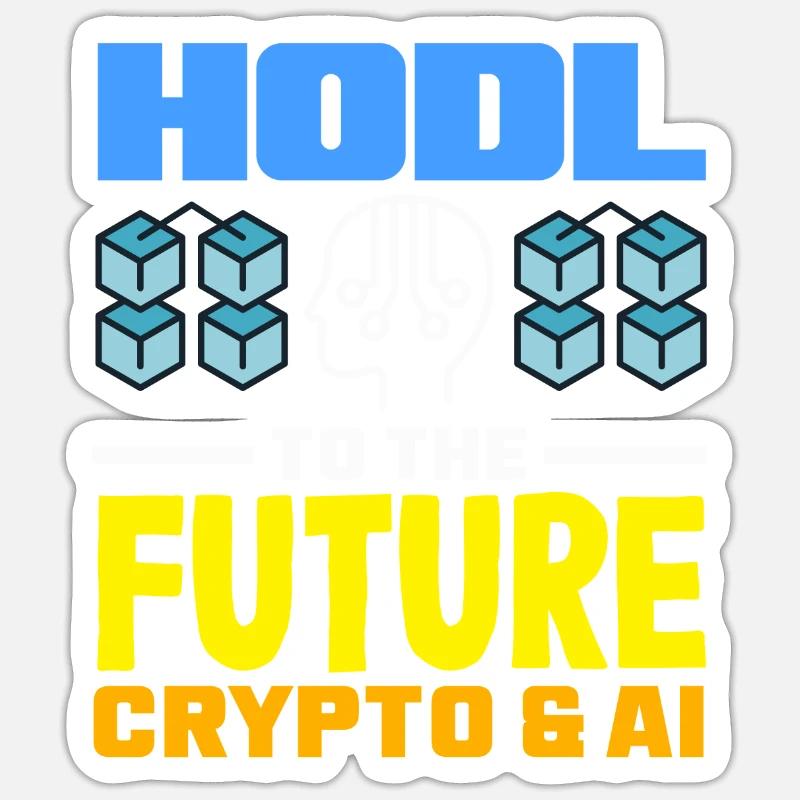 Cryptocurrency AI & Crypto Enthusiast Blockchain - Sticker Größe S (10 x 10 cm) - Mattweiß