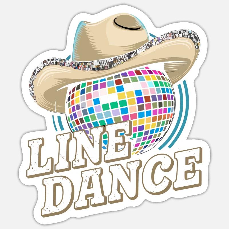 Line Dancing Sticker size S (10 x 10 cm)