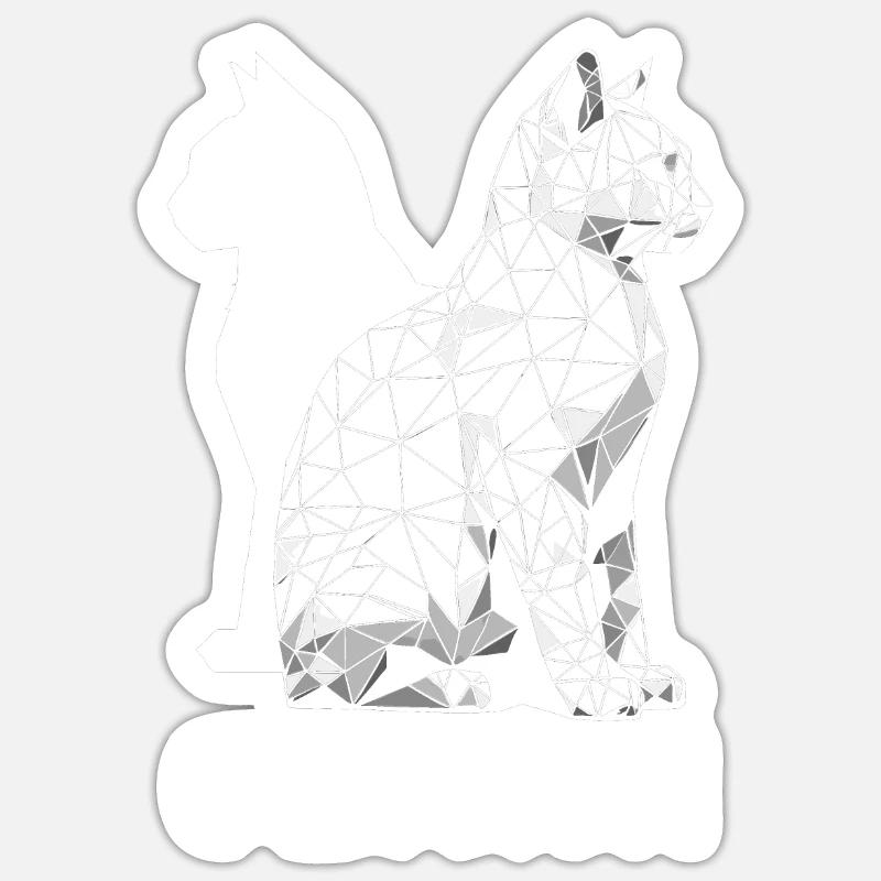 Chat Gémeaux - Sticker taille S (10 x 10 cm) - blanc mat
