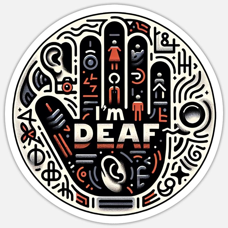 I'm Deaf 42 - Sticker size S (10 x 10 cm) - white matte