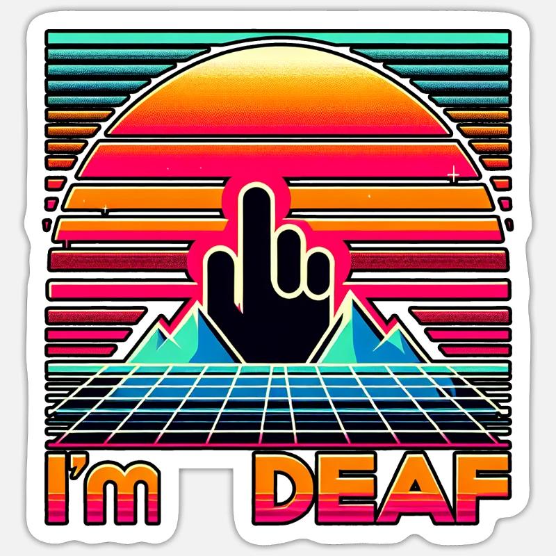 I'm Deaf 49 - Sticker Größe S (10 x 10 cm) - Mattweiß