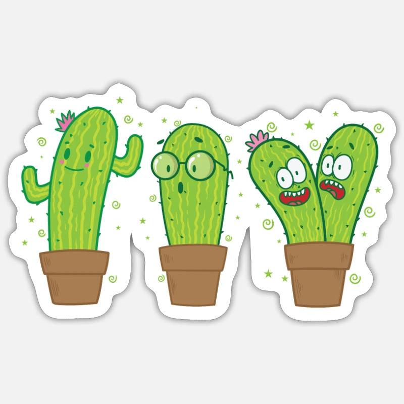 funny cacti Sticker size S (10 x 10 cm)
