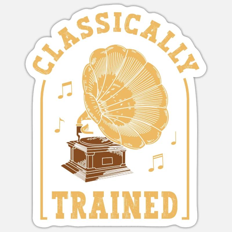 Classically Trained Vintage Record Player Sticker size S (10 x 10 cm)