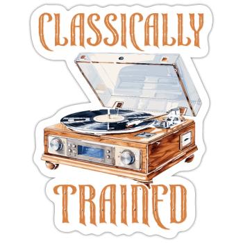 Classically Trained Vintage Schallplattenspieler - Sticker Größe S (10 x 10 cm) - Mattweiß - Vorne