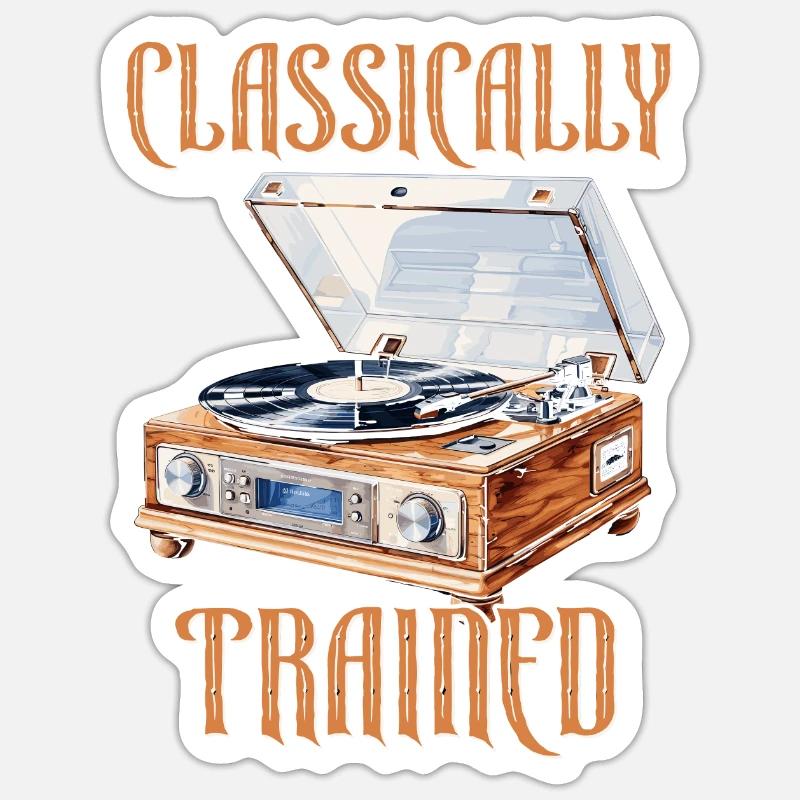 Classically Trained Vintage Schallplattenspieler Sticker Größe S (10 x 10 cm)
