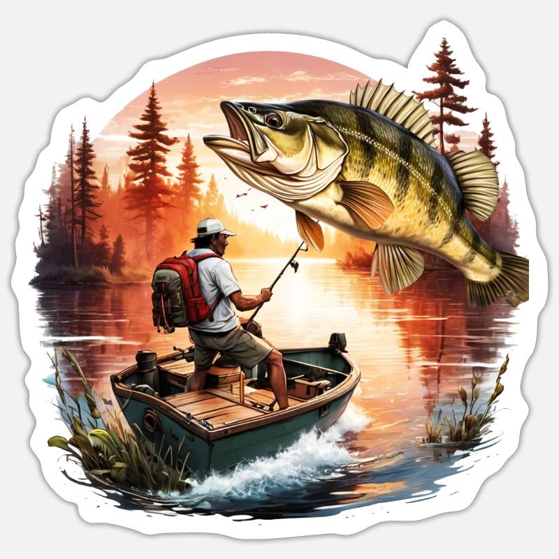 Poisson bar - Sticker taille S (10 x 10 cm) - blanc mat