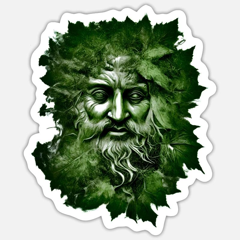 Homme vert - Sticker taille S (10 x 10 cm) - blanc mat
