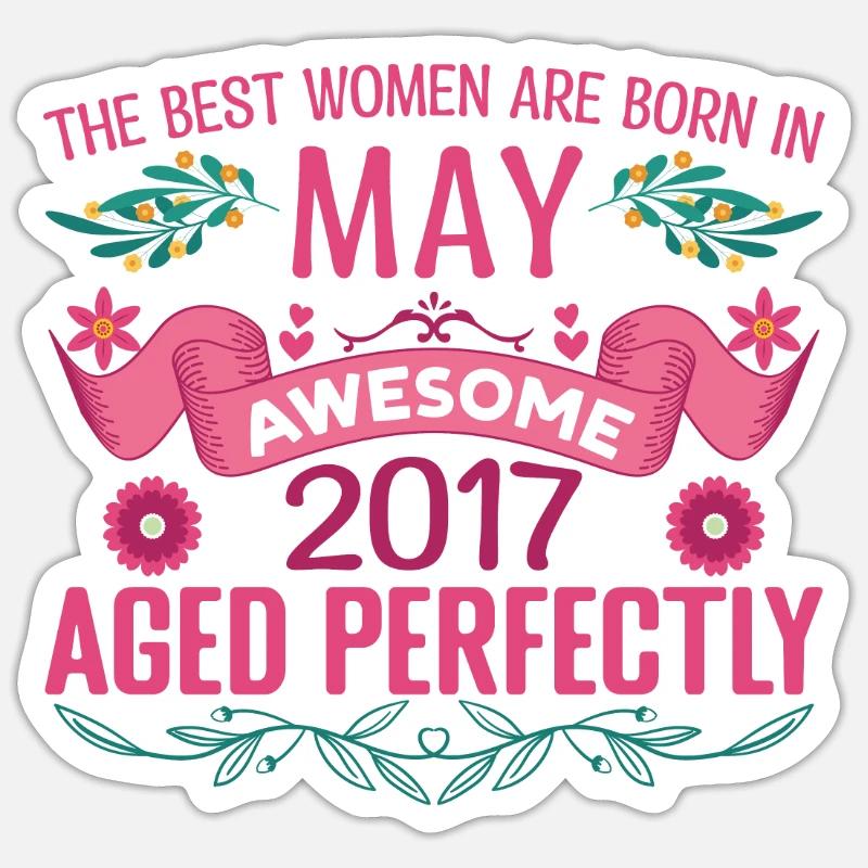 Mai 2017 Geburtstag Ehefrau Mai 2017 Geburtstag Sticker Größe S (10 x 10 cm)