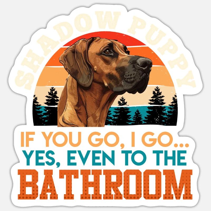 Rhodésian Ridgeback SHADOW PUPPY propriétaire - Sticker taille S (10 x 10 cm) - blanc mat