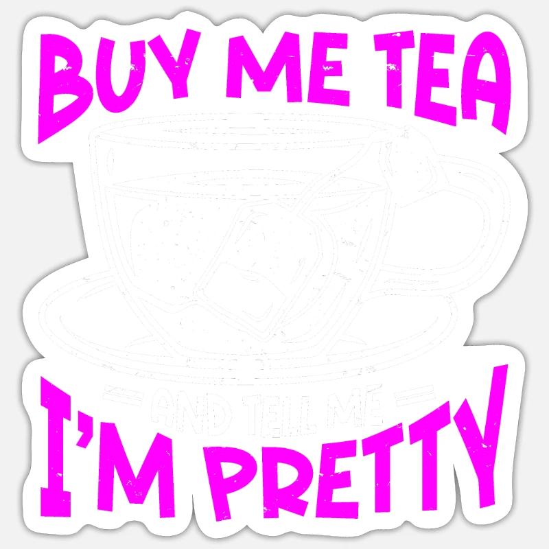 Teetrinker Tee - Sticker Größe S (10 x 10 cm) - Mattweiß