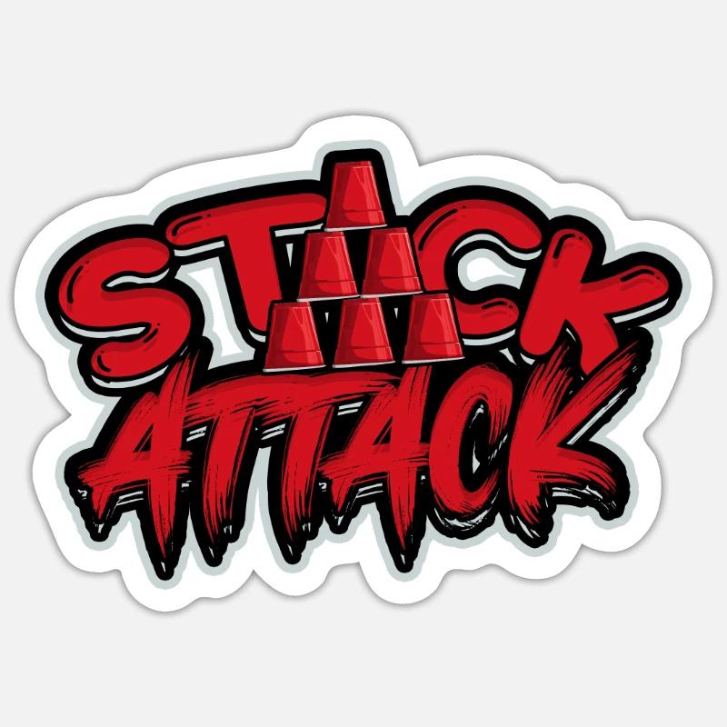 Stack Attack Speed Stacker Cup Stacking Sticker Größe S (10 x 10 cm)
