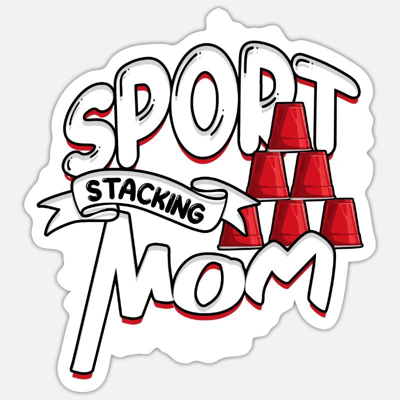 Sport Stacking Mom Speed Stacker Cup Stacking Sticker size S (10 x 10 cm)