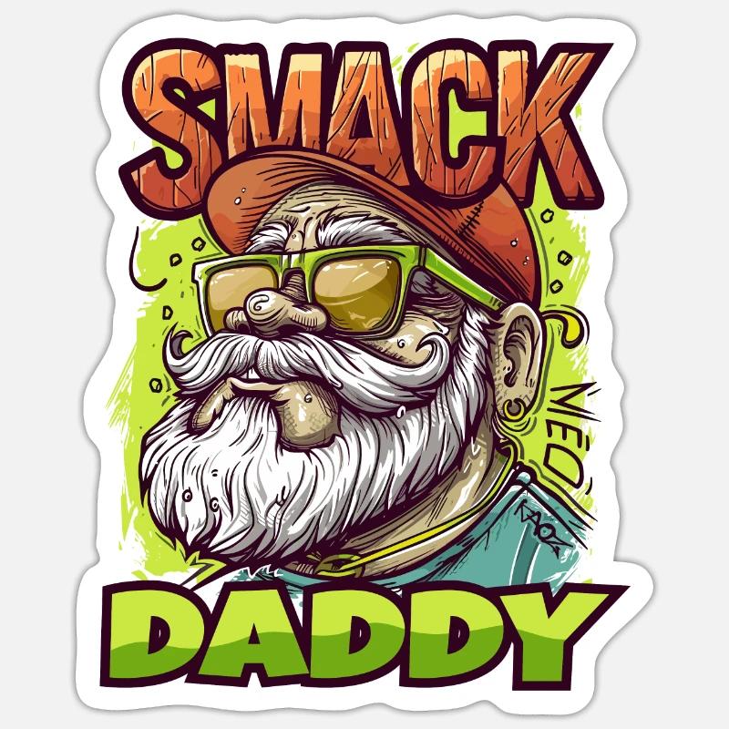 Smack Daddy - Sticker Größe S (10 x 10 cm) - Mattweiß