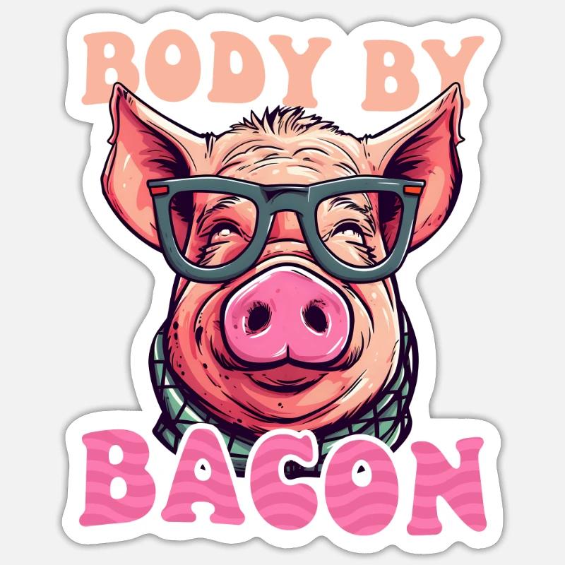 Corps de bacon par bacon Sticker taille S (10 x 10 cm)