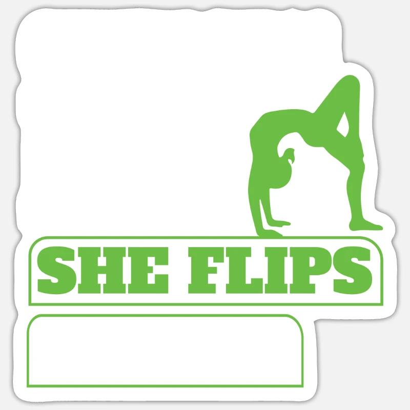 Gymnastics dad support with pride Sticker size S (10 x 10 cm)