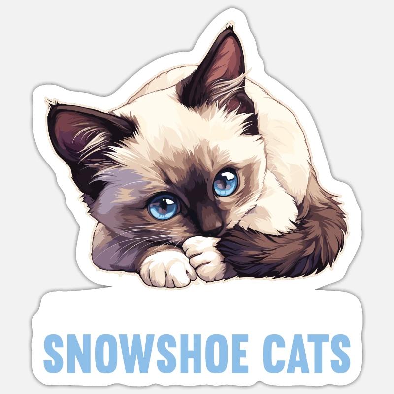 Chaton raquette Chat raquette - Sticker taille S (10 x 10 cm) - blanc mat