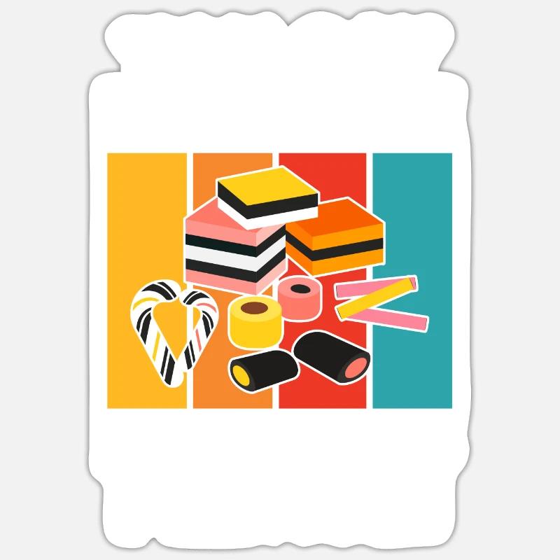 Cadeaux de réglisse - Sticker taille S (10 x 10 cm) - blanc mat