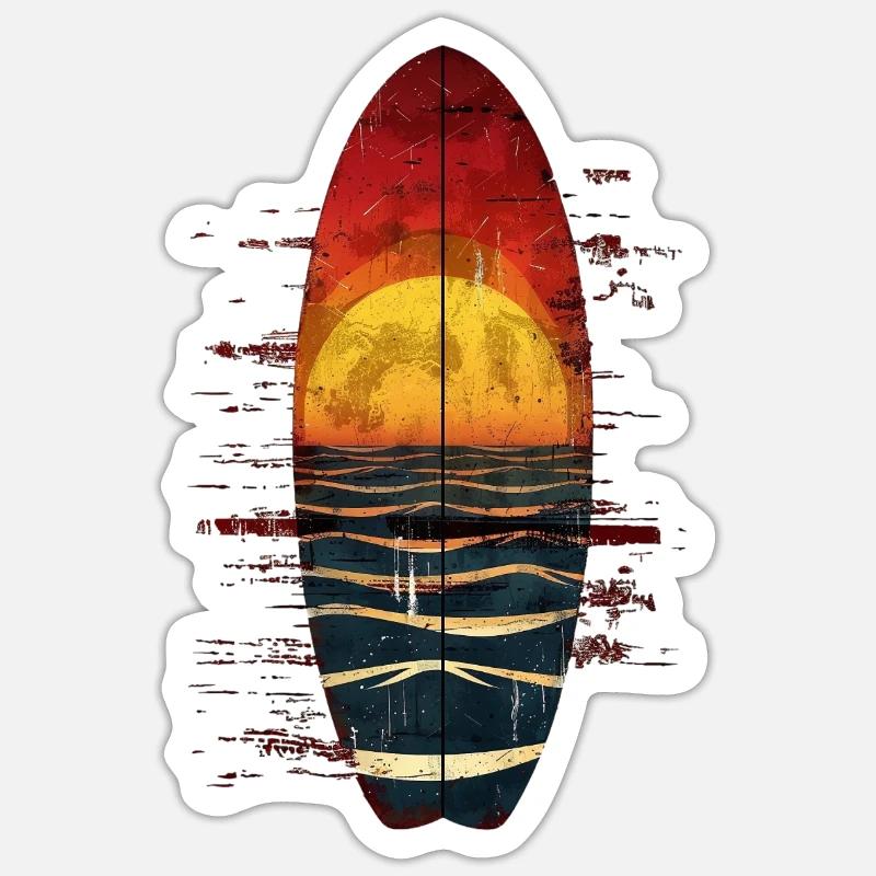 Sunset Surfer Experience - Sticker size S (10 x 10 cm) - white matte
