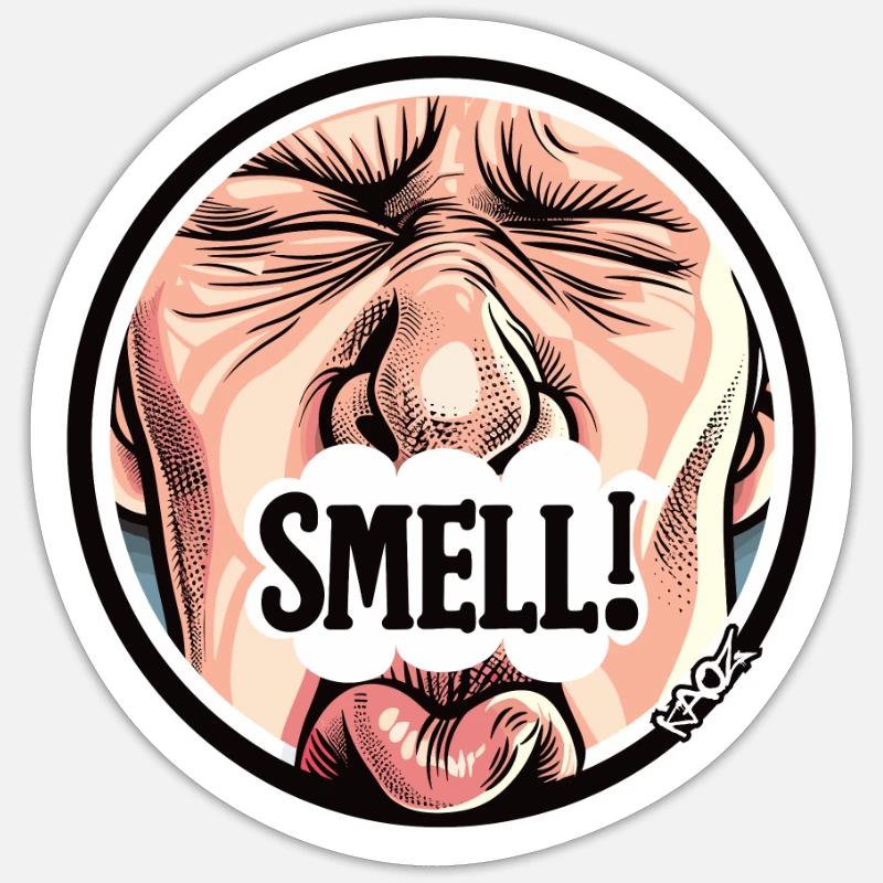 Unwanted smell, it stinks - Sticker size S (10 x 10 cm) - white matte