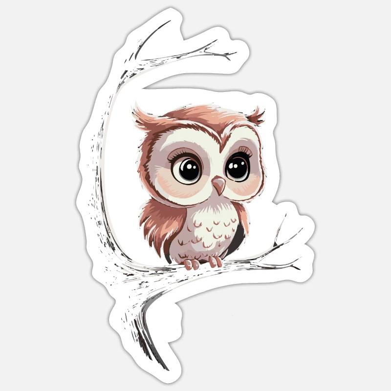 Nachteule Eule Eulen Vogel Sticker Größe S (10 x 10 cm)