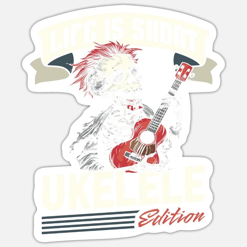 Ukulele - Sticker size S (10 x 10 cm) - white matte