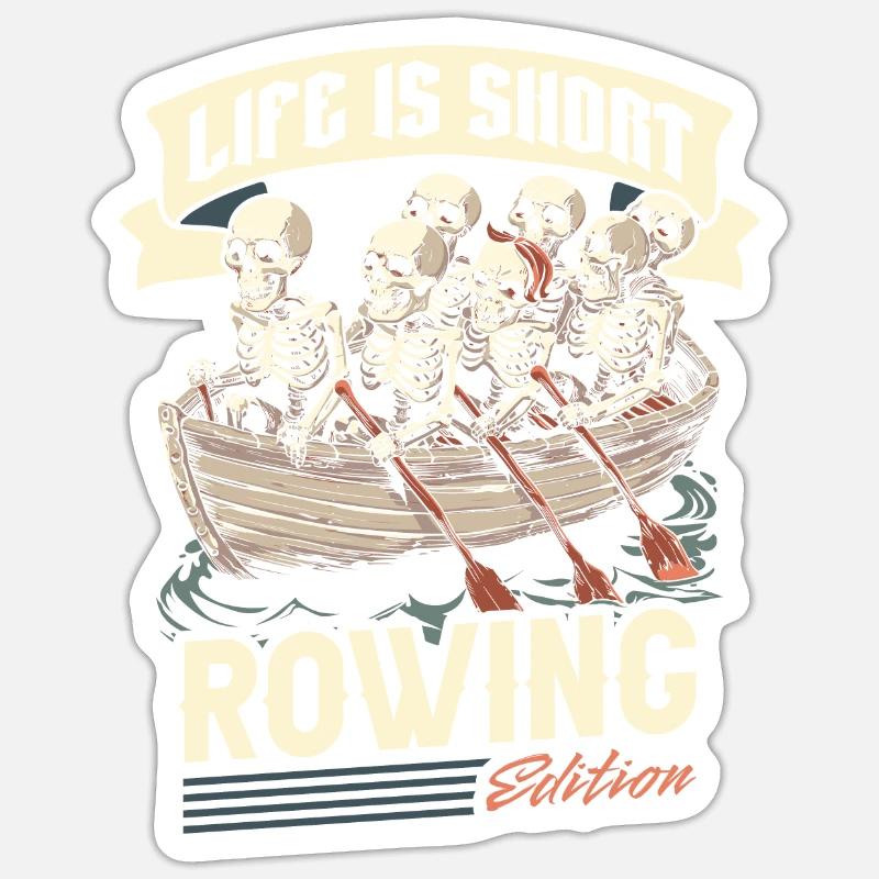 Aviron Rameur - Sticker taille S (10 x 10 cm) - blanc mat