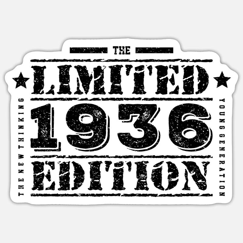 1936 édition limitée anniversaire - Sticker taille S (10 x 10 cm) - blanc mat