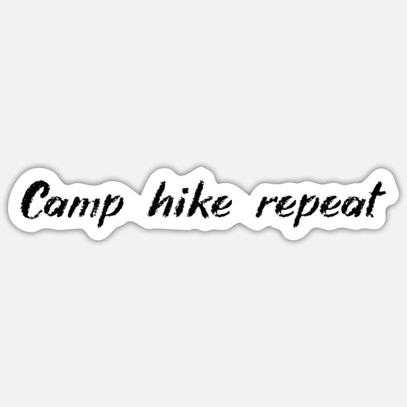 Camping - Camp, hike, repeat - Sticker Größe S (10 x 10 cm) - Mattweiß