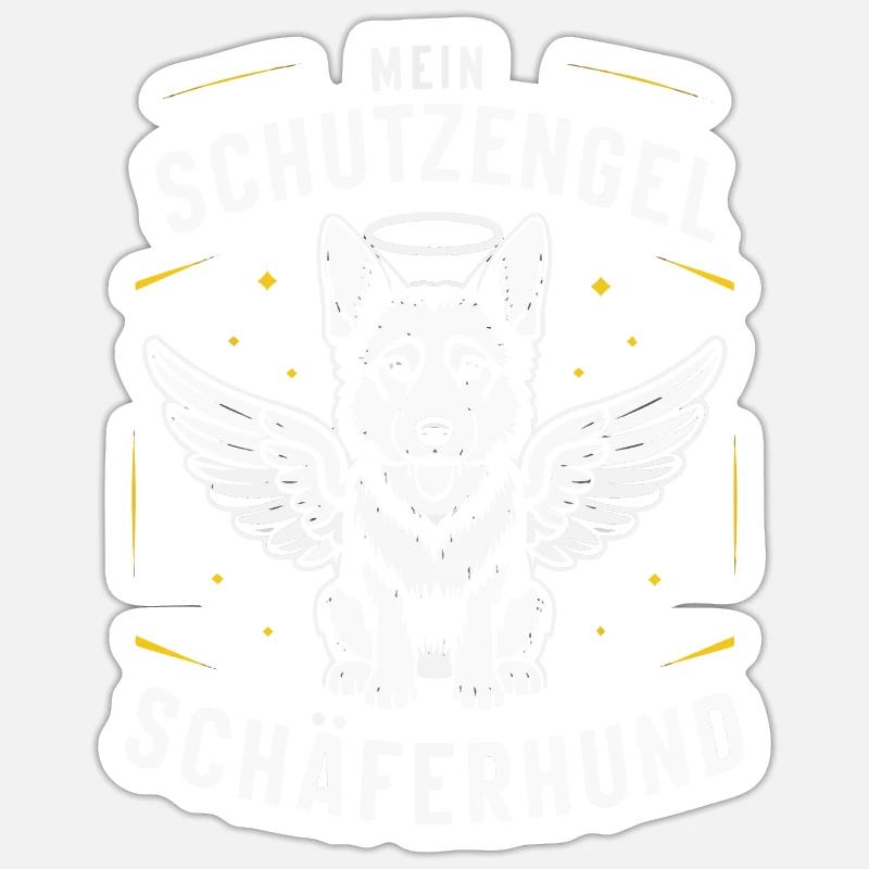 Deutscher Schäferhund Hund Malinois Hunde - Sticker Größe S (10 x 10 cm) - Mattweiß