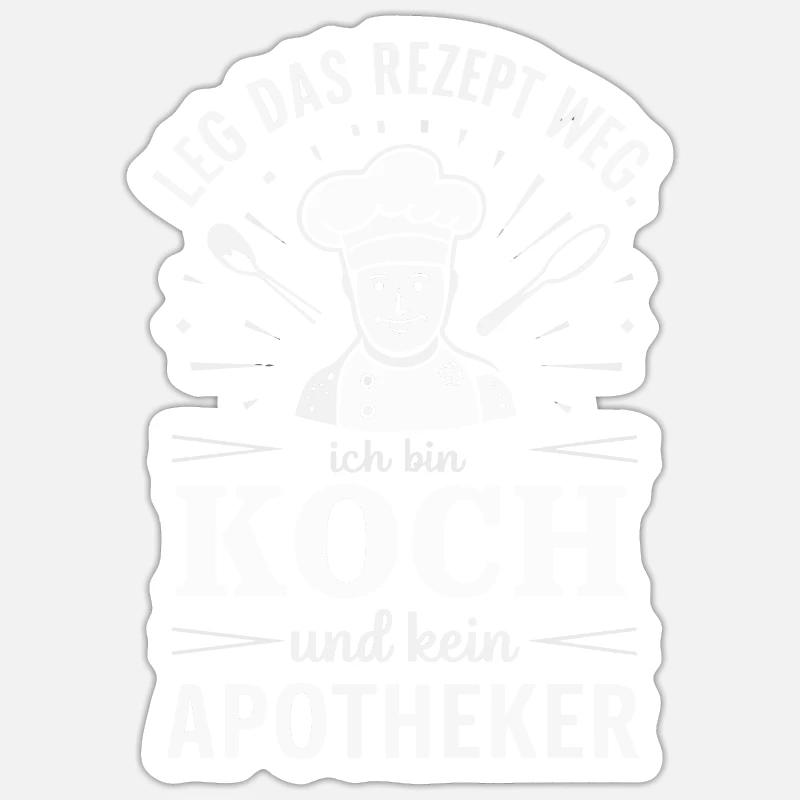 Koch Chefkoch - Sticker Größe S (10 x 10 cm) - Mattweiß